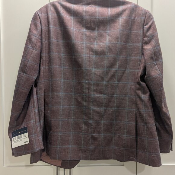 Men's Joseph Abboud Wine Plaid Blazer Size 42S - NWT - Picture 4 of 6